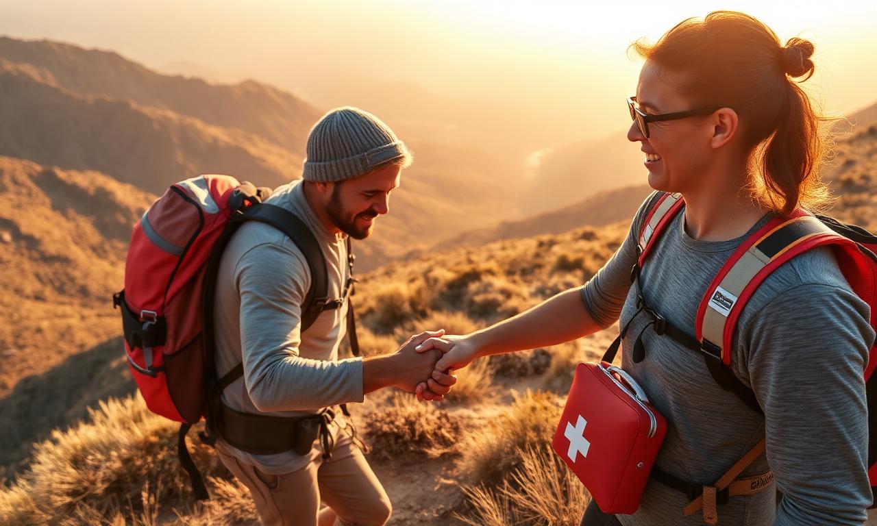 GGA certified coach with first-aid kit on a South African trail